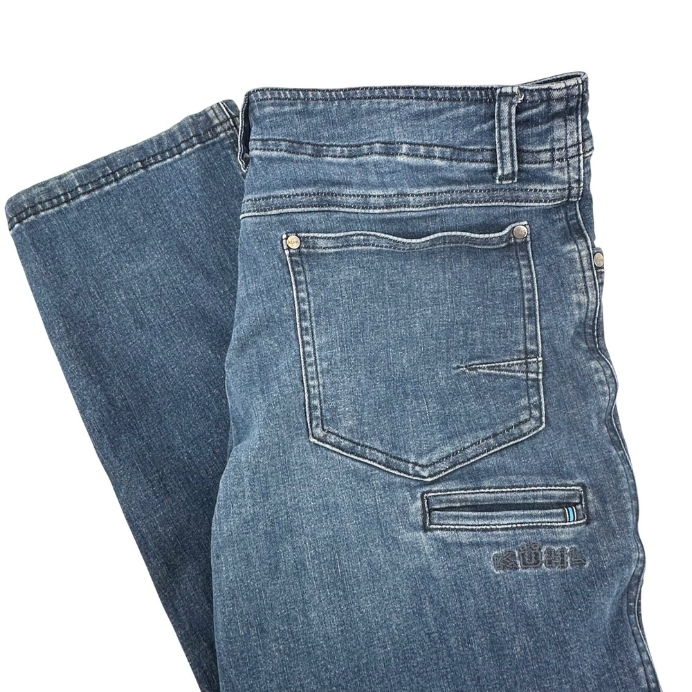 Kuhl Mens Indigo Dye Distressed Blue Denim Straight Leg Utility Jeans 34x30